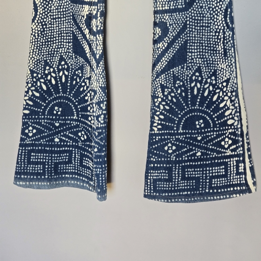 Free People Discharge Bali Flare Jeans Blue Boho Hippie Low Rise Size 24 - Picture 6 of 10